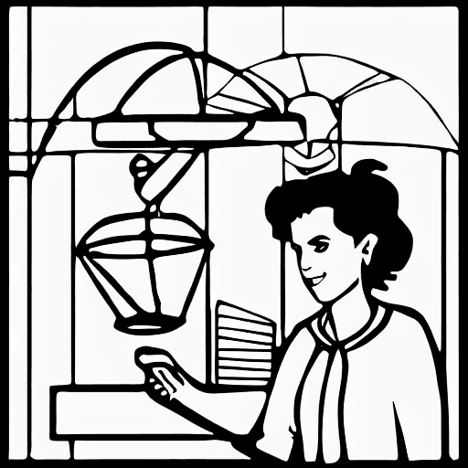 Coloring page of a woman solves a difficult criminal case