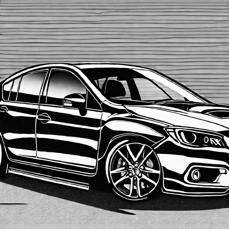 Coloring page of a wrx outline