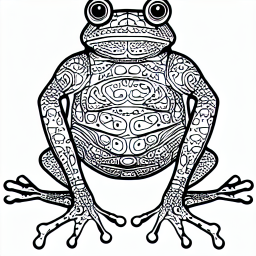 Coloring page of an alien frog
