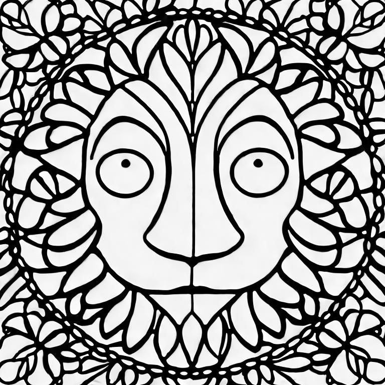 Coloring page of an unique face