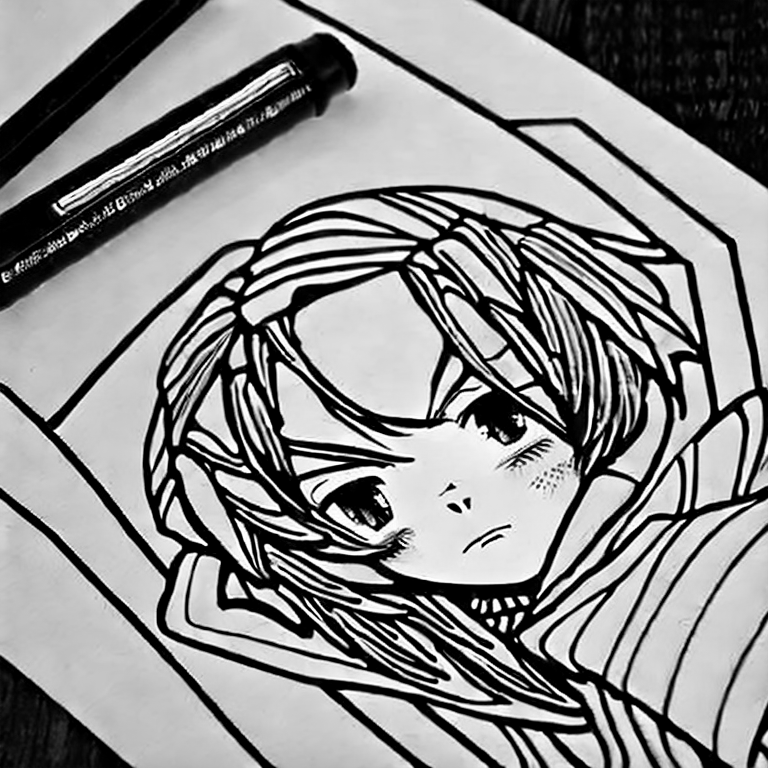 Coloring page of anime