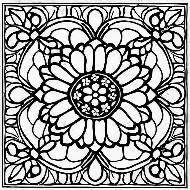 Coloring page of beautiful flowers