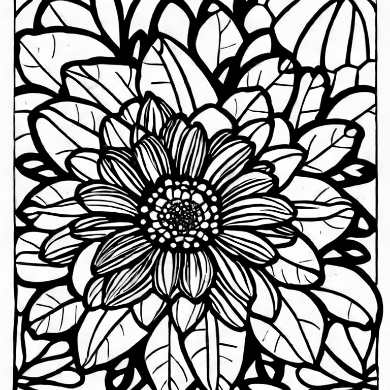 Coloring page of beautiful flowers