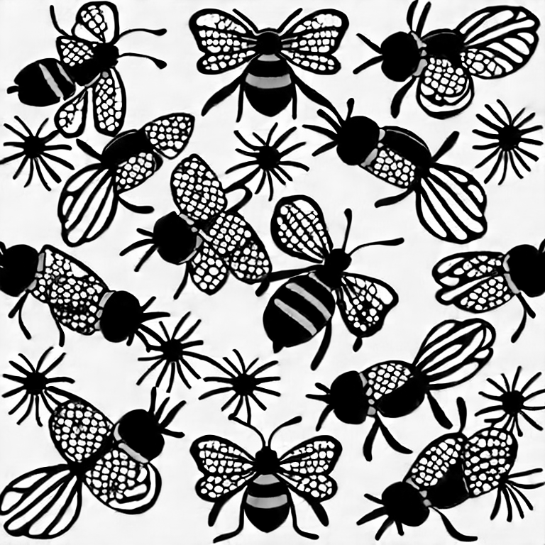 Coloring page of bees