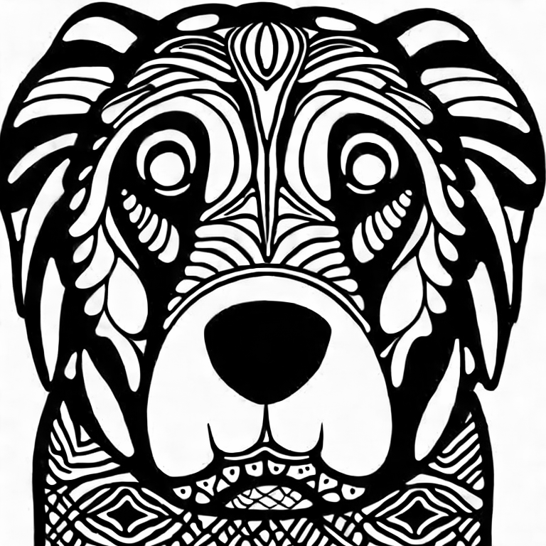 Coloring page of big dog