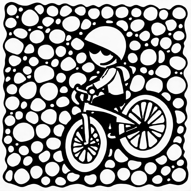 Coloring page of bike rider