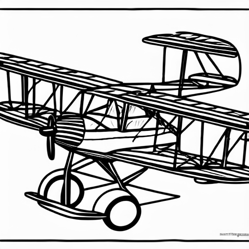 Coloring page of biplane