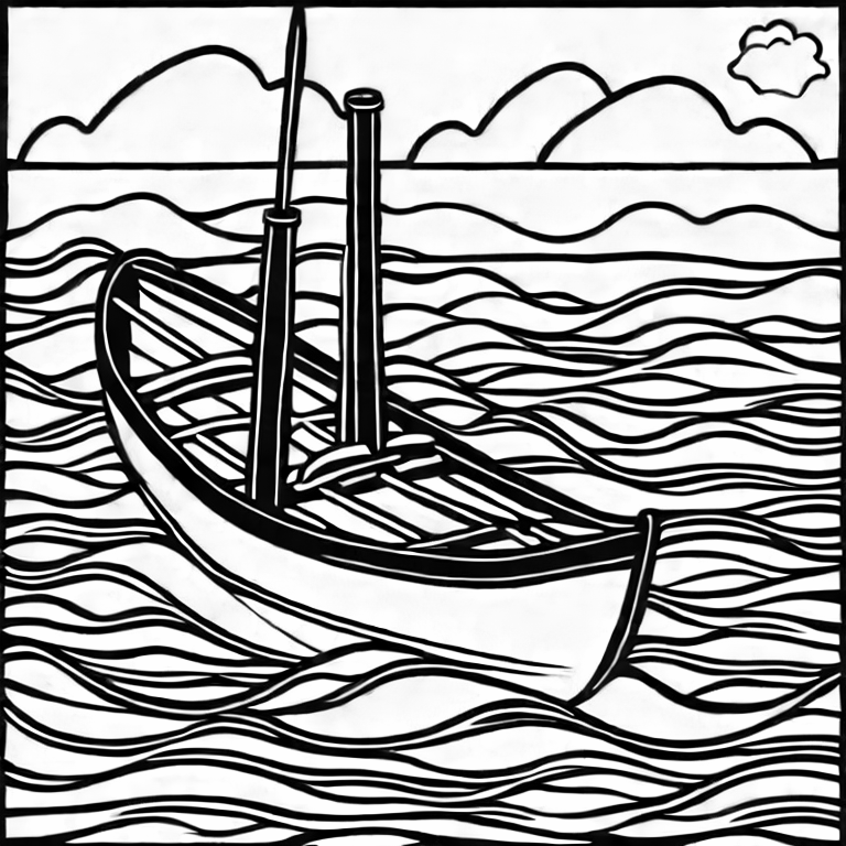 Coloring page of boat