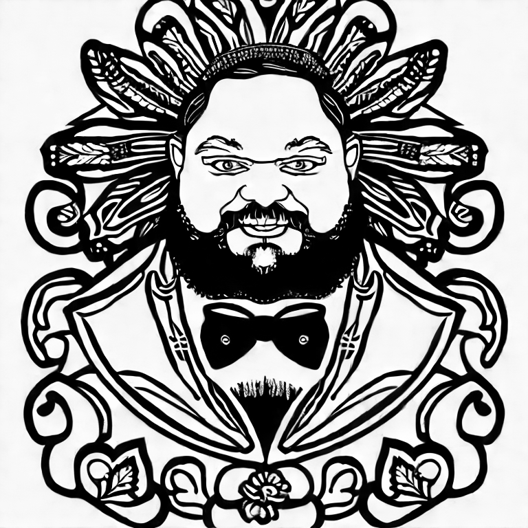 Coloring page of bray wyatt