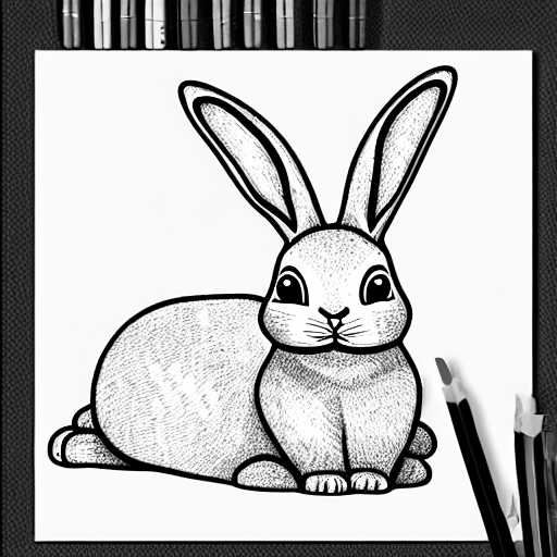 Coloring page of bunnies
