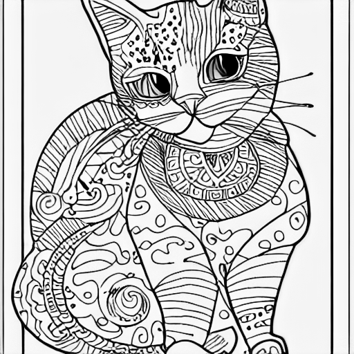 Coloring page of calico cat