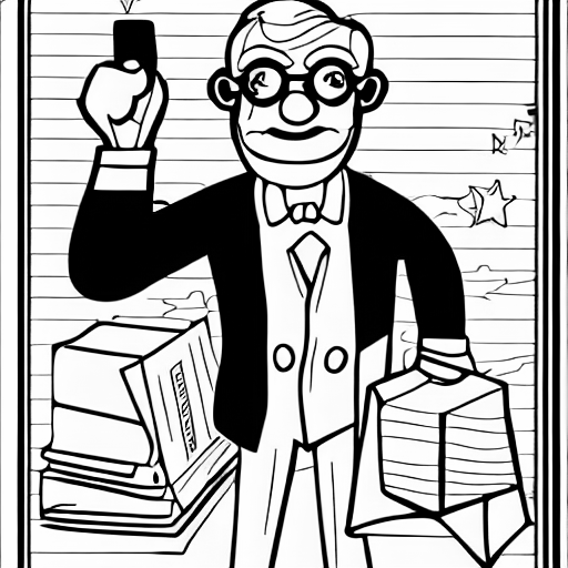 Coloring page of capitalist old man