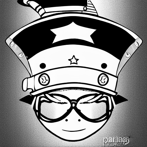 Coloring page of captain hat