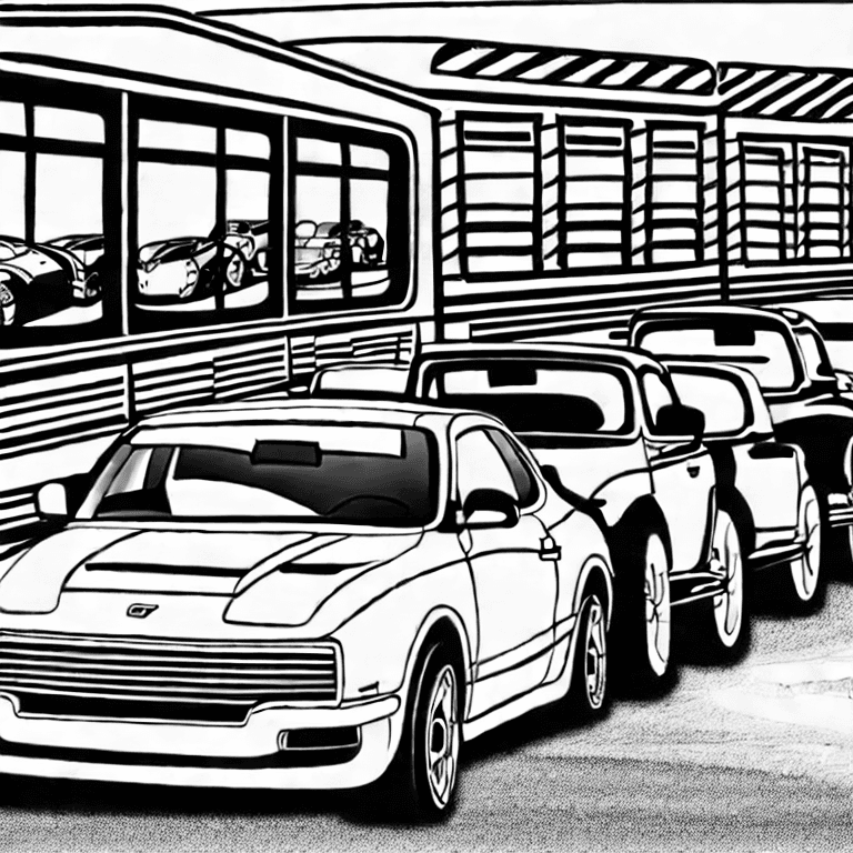 Coloring page of cars