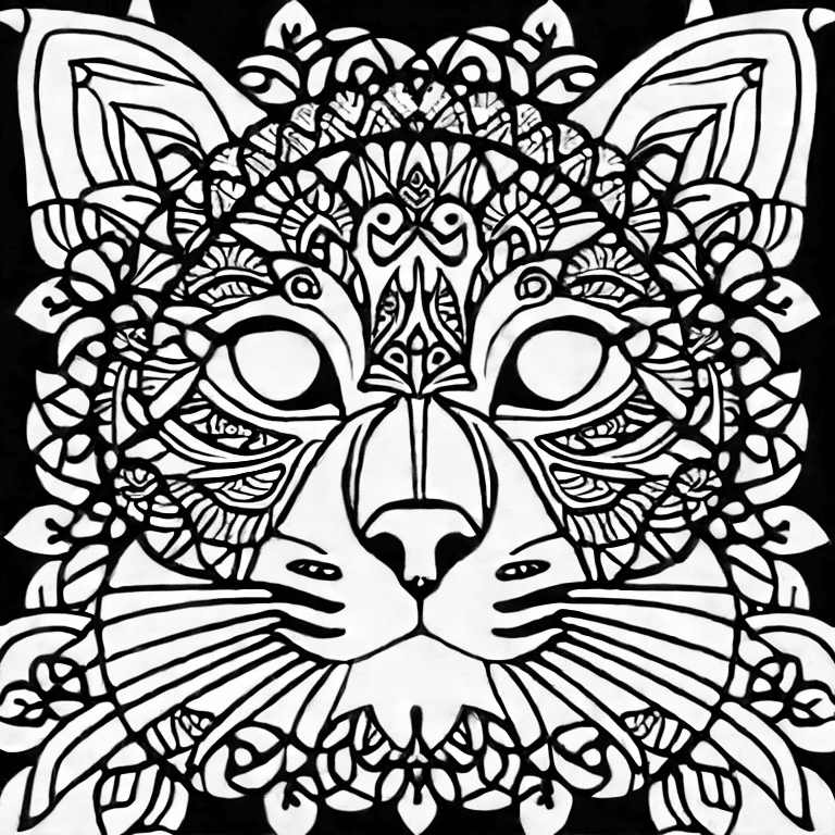 Coloring page of cat