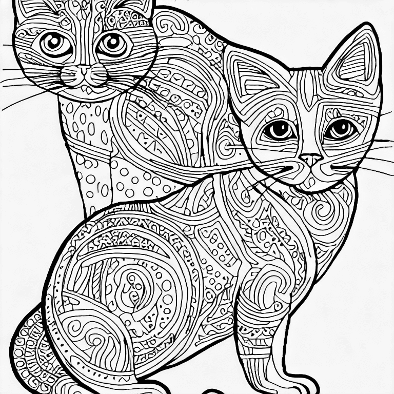 Coloring page of cat