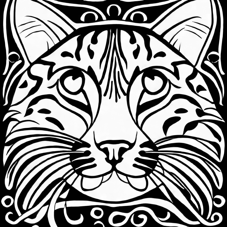 Coloring page of cat simple to color