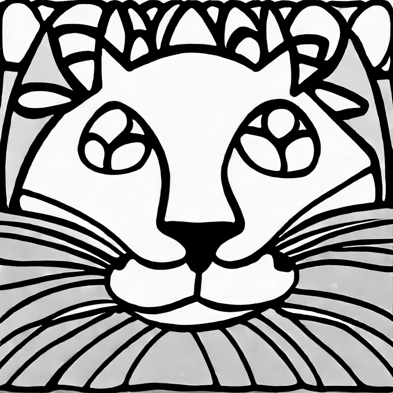 Coloring page of cat smile