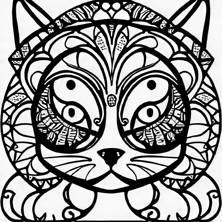 Coloring page of cats