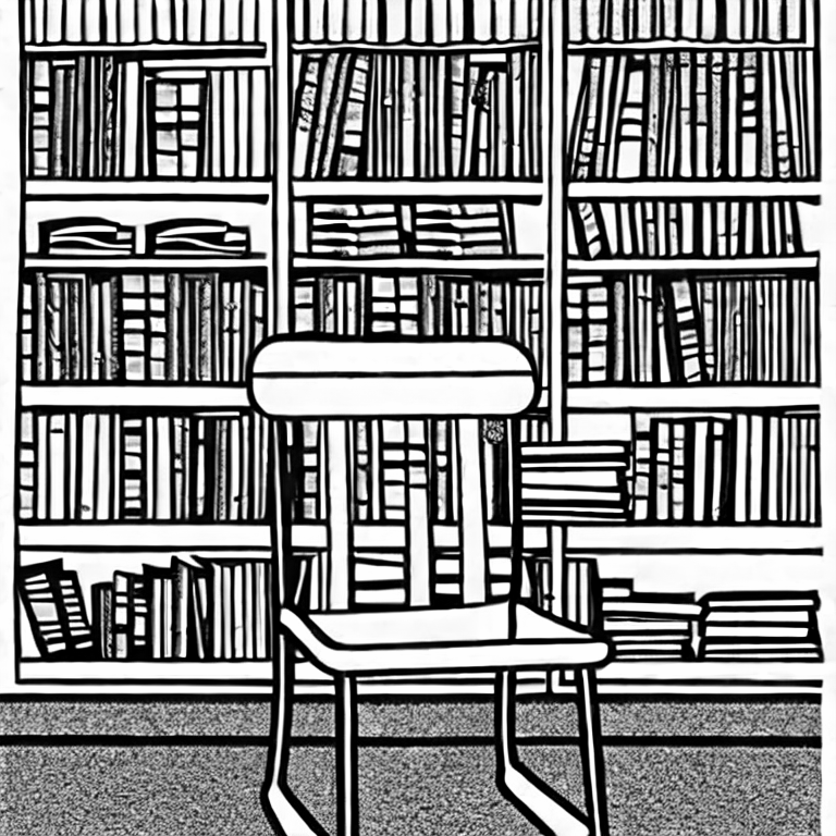Coloring page of chair draw for kids