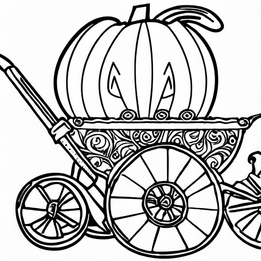 Coloring page of cinderella s magical pumpkin carriage