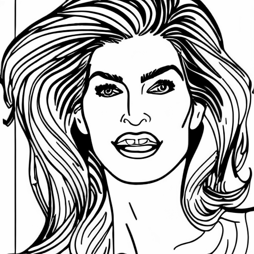 Coloring page of cindy crawford