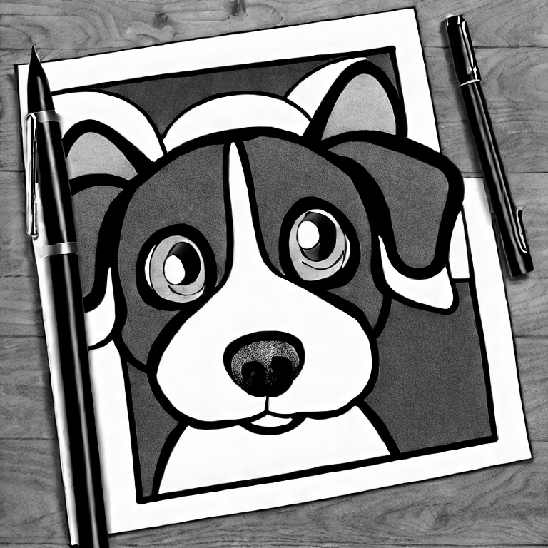 Coloring page of create a sad puppy for coloring book