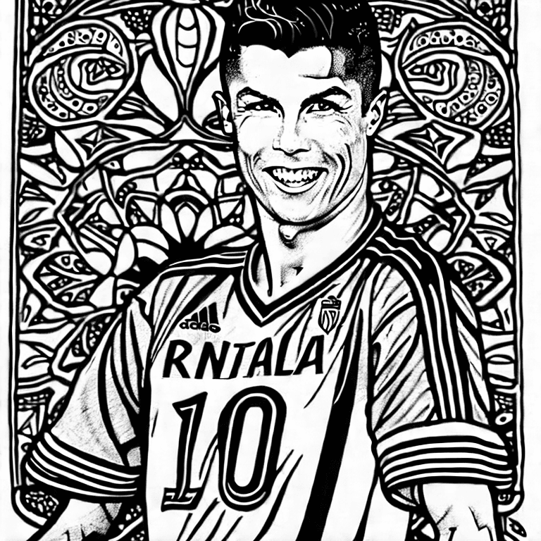 Coloring page of cristiano ronaldo