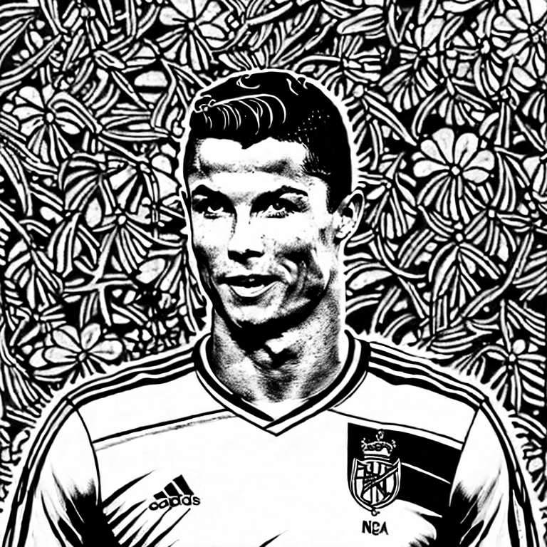 Coloring page of cristiano ronaldo