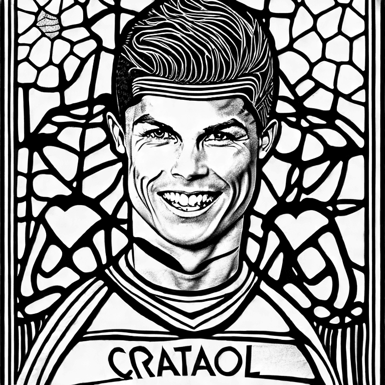 Coloring page of cristiano ronaldo