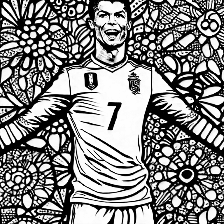 Coloring page of cristiano ronaldo