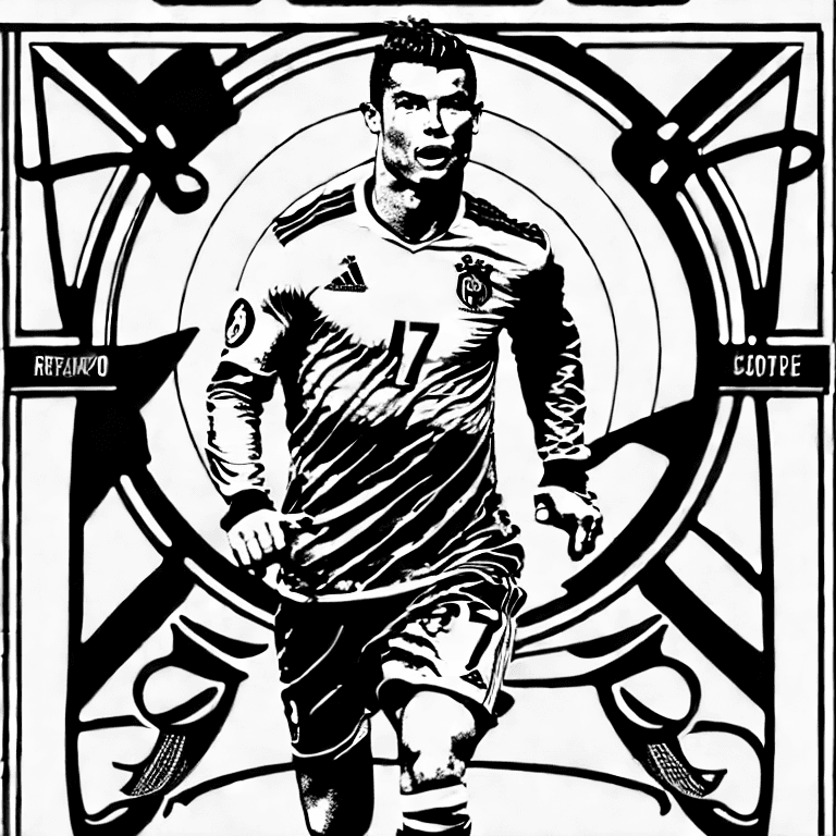 Coloring page of cristiano ronaldo