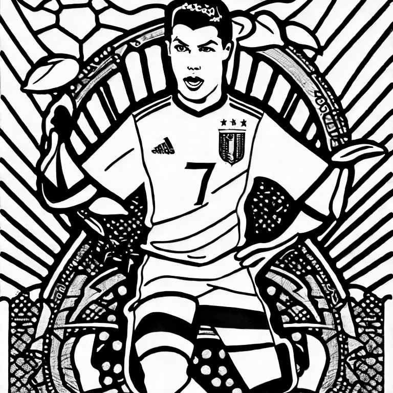 Coloring page of cristiano ronaldo