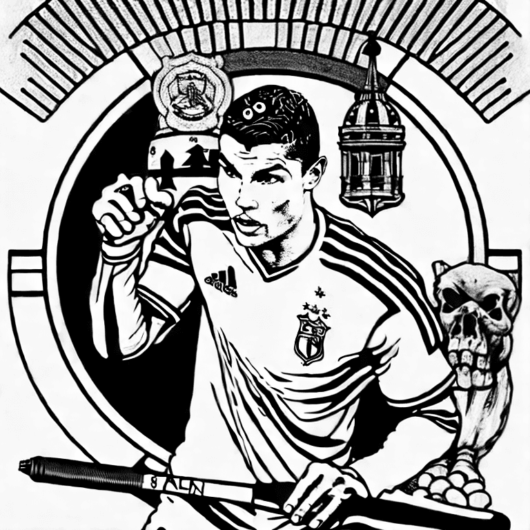 Coloring page of cristiano ronaldo