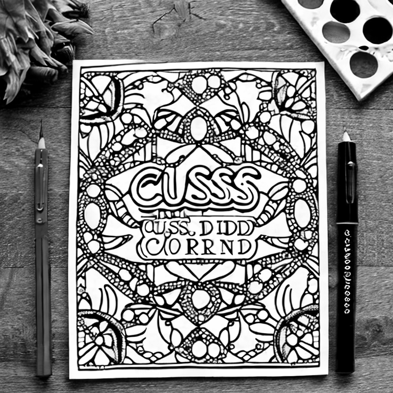 Coloring page of cuss word adult coloring page