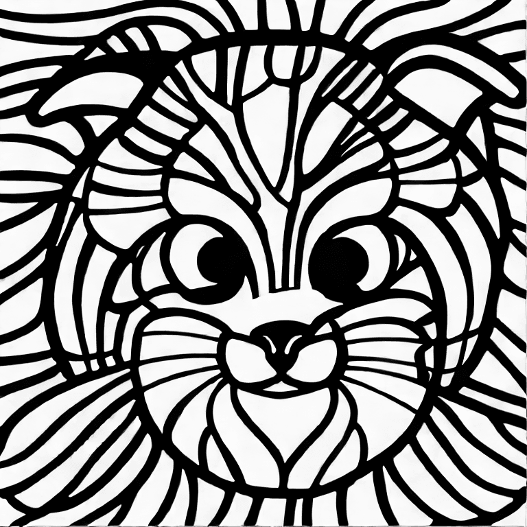 Coloring page of cute cat