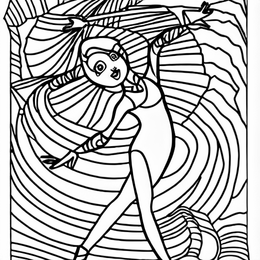 Coloring page of dancer