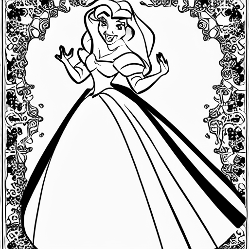 Coloring page of disney princesses hacking anonymous