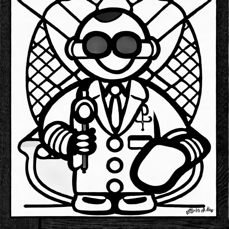 Coloring page of doctor