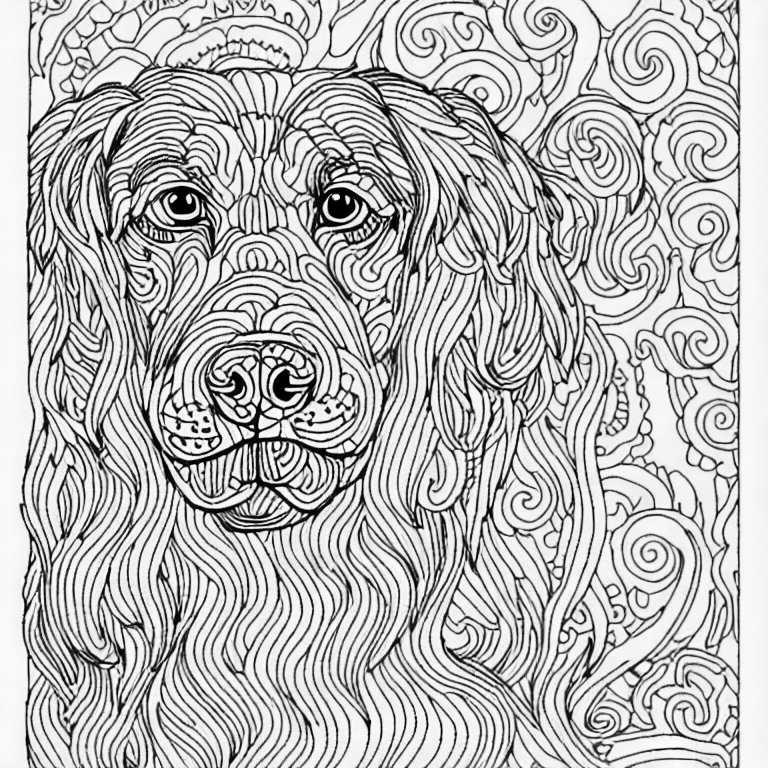 Coloring page of dog head