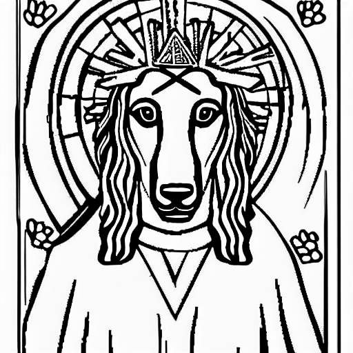 Coloring page of dog jesus