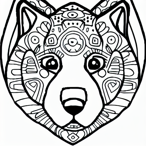 Coloring page of doge