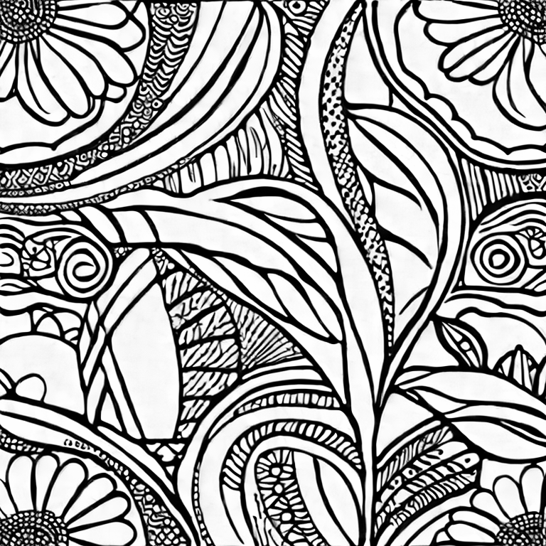 Coloring page of doodles art