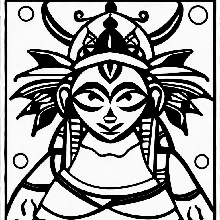 Coloring page of durga