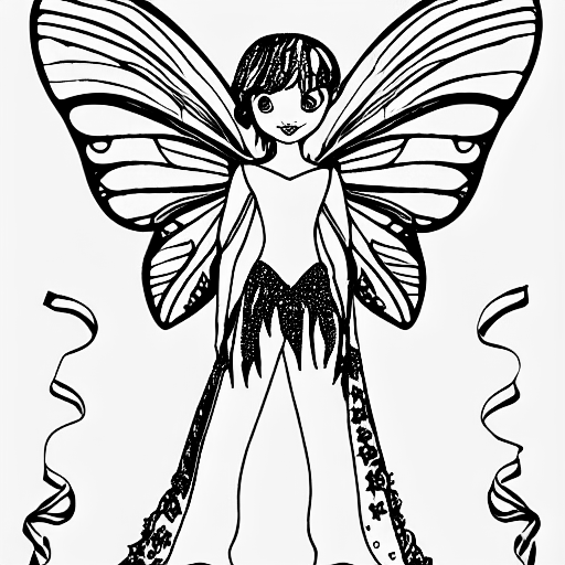 Coloring page of eine fairy