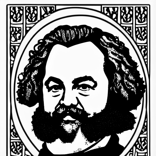 Coloring page of feral karl marx