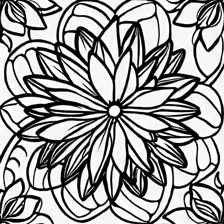 Coloring page of flower in the garden