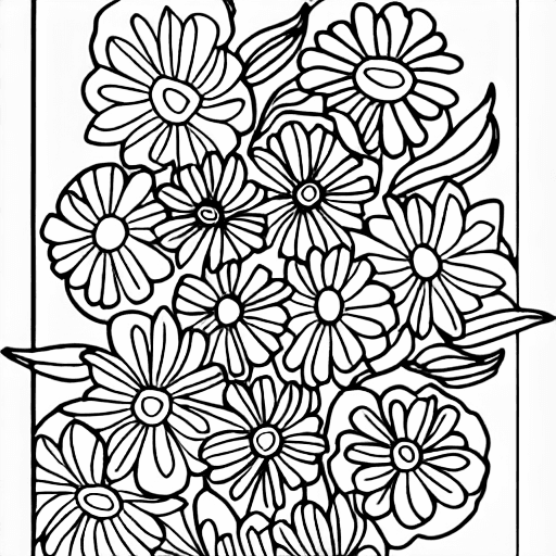 Coloring page of flowers