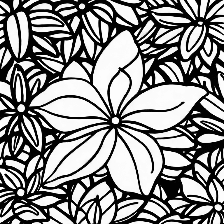 Coloring page of frangipani flower