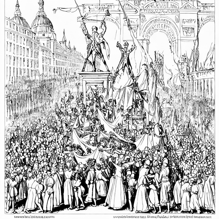 Coloring page of french revolution